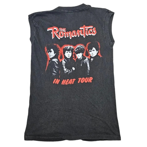 Vintage 80s Sleeveless The Romantics In Heat Tour T-shirt Single Stitch Small - Picture 2 of 16